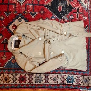 Coach Raincoat with leather trim